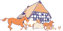 Logo Tierarztpraxis Dr. Burdinski – Fachwerkhaus mit Tieren